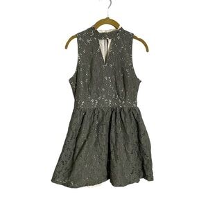 Altar’d State Green Eyelet Fit Flare Mini Dress Medium